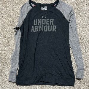 Under Armour Charcoal and Heather Gray Raglan Tee